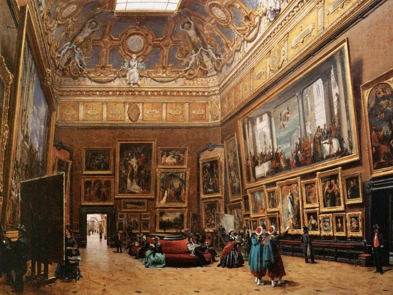 1829-Giuseppe Castiglione. 1829 - Veduta del Grand Salon Carré del Louvre